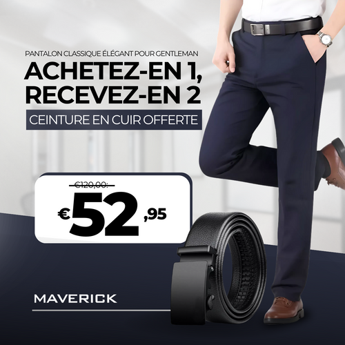 ACHETEZ 1 ET RECEVEZ 2 | Pantalon Classique Élégant Gentleman 2025 + Ceinture Élégante en Cuir Offerte