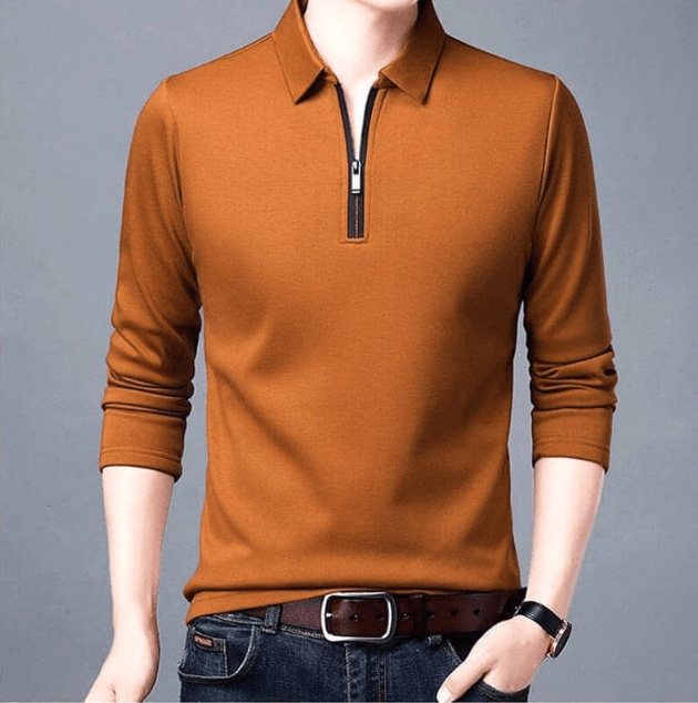 Chemise Homme à Manches Longues avec Fermeture Éclair