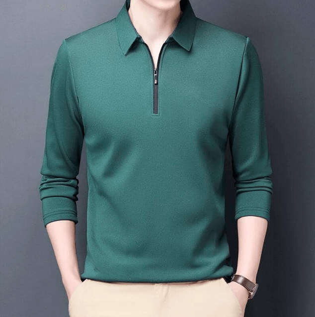 Chemise Homme à Manches Longues avec Fermeture Éclair