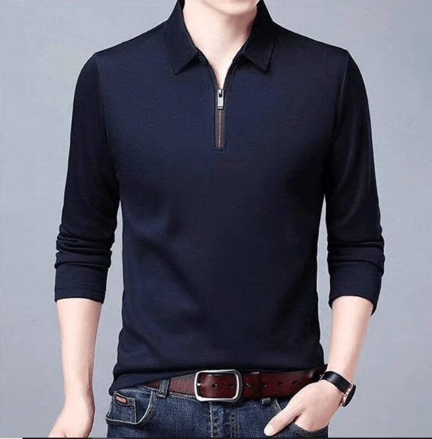 Chemise Homme à Manches Longues avec Fermeture Éclair