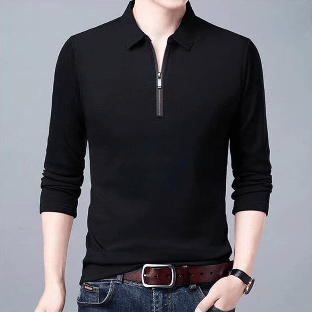 Chemise Homme à Manches Longues avec Fermeture Éclair