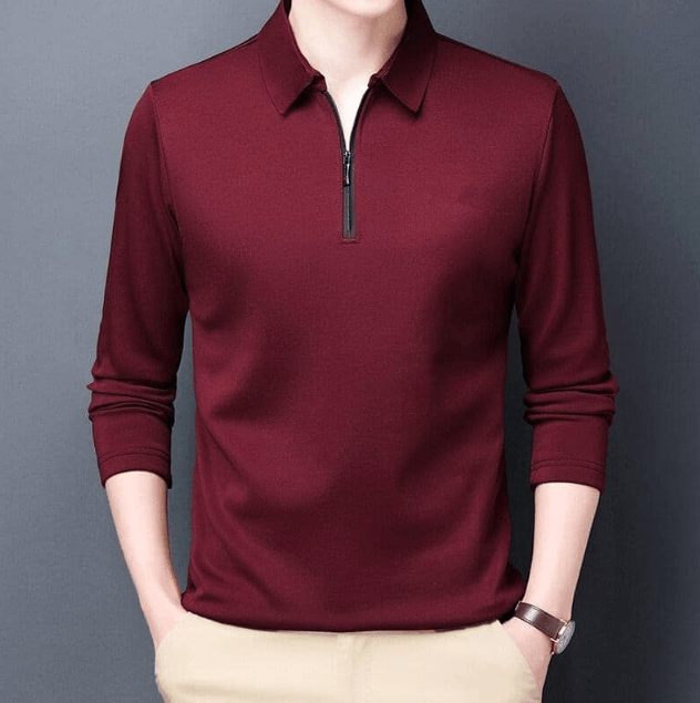 Chemise Homme à Manches Longues avec Fermeture Éclair