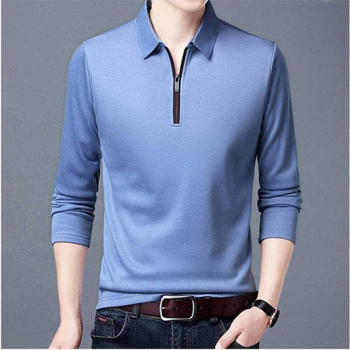Chemise Homme à Manches Longues avec Fermeture Éclair