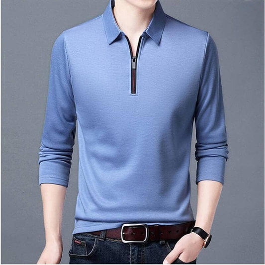 Chemise Homme à Manches Longues avec Fermeture Éclair